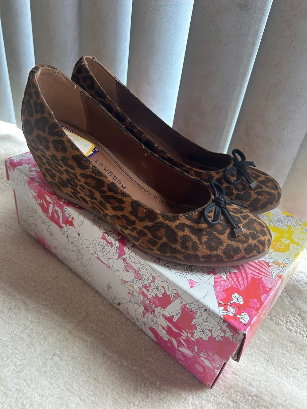 Chinese Laundry Leopard Print Wedge Ballet Flats - Brown